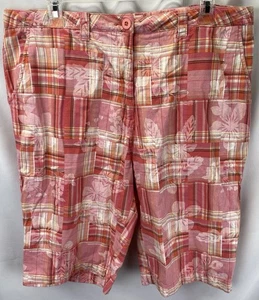 Wetterfeste Damen Gr. 12 Madras karierte Bermuda 100 % Baumwolle Shorts mit Taschen - Bild 1 von 7