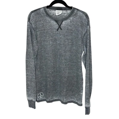 Camiseta J. America Gris Tejido Gofre Manga Larga Azul Estampado Gráfico Informal Elastizada L Foto 1 de 4