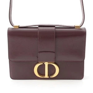 Dior leather Montaigne 30 Shoulder Bag Bordeaux - Picture 1 of 18