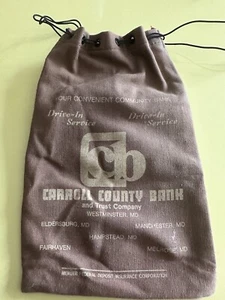 BOLSA DE BANCO DE DINERO DE LONA DE TELA DE COLECCIÓN CARROLL COUNTY BANK & TRUST CO WESTMINSTER MD - Imagen 1 de 6