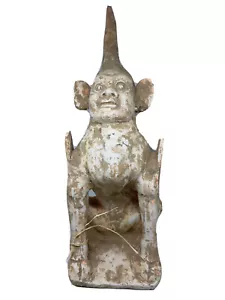 Tang Dynasty 618 to 907 AD Chinese Earthenware Tomb Guardian Figure Zhenmushou - Picture 1 of 8