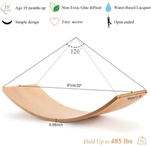Tablero de equilibrio oscilante de madera para niños niños pequeños adultos equipo de yoga fitness - Imagen 1 de 4