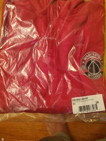 WASHINGTON WIZARDS--NBA Majestic Big &Tall  1/4 Zip Birdseye 3XL Poly Shirt -NEW Cover