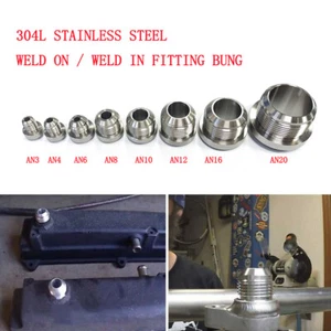 AN3-20 AN Stainless Steel Weld on Bung Fittings for Fuel Oil Hose - Picture 1 of 12