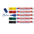 edding 3000 permanent marker - red, blue, green, yellow, black - set of 5 basic 