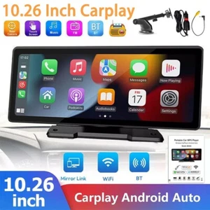 10.26 Inch 4K Touch Screen Car Bluetooth FM Wireless Apple CarPlay Android Auto - Picture 1 of 23