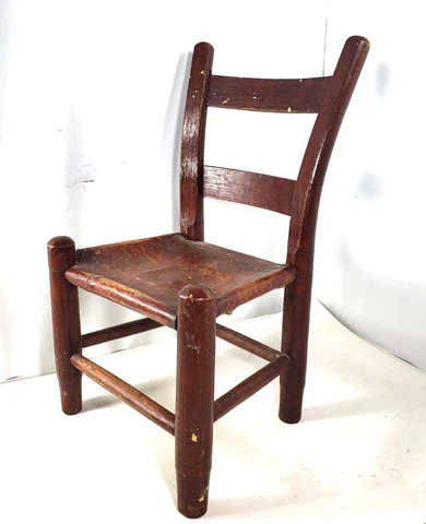 ANTIQUE Louisiana Cajun or American Indian Ladder Back Rawhide Seat Childs Chair Cover