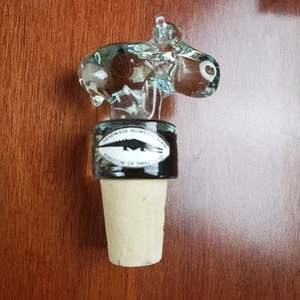 Ngwenya Glass Hippo Bottle Stopper Topper Barware Africa Swaziland - Picture 1 of 5
