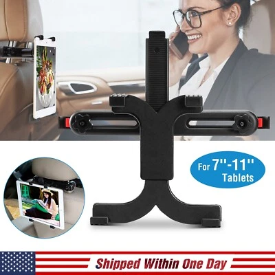 Car Back Seat Headrest Tablet Mount Holder 360 Rotation for 7-11" iPad Samsung - Image 1 of 4