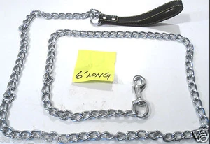 DOG LEASH CHAIN LINK-72" WITH HANDLE 4.0 MM 6'FOOT - Picture 1 of 1