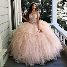light pink and silver quinceanera dresses