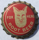 FOX HEAD ROOT BEER SODA BOTTLE CAP; UNCRIMPED  *SOLID*  CORK VINTAGE CROWN