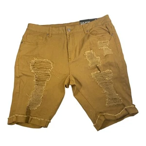 Rue21 38 Shredded Flat Front Short Modern Brown Distressed Flex Carbon 5 Pocket - Bild 1 von 11