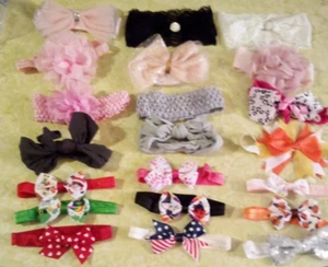 Lot of 21 Elastic Head bands Baby Girl Random Headband Lot - Picture 1 of 2