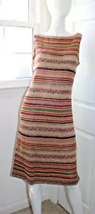 NWT VTG Ralph Lauren Linen Dress Green Label Collection Pullover Intarsia M NEW - Picture 1 of 6