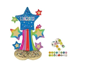 Congrats Star Bursts Airloonz 36'' Anagram Balloon Birthday Party Decorations - Picture 1 of 1
