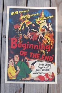 Beginning of the End Lobby Card Movie Poster Peter Graves - Peggie Castle