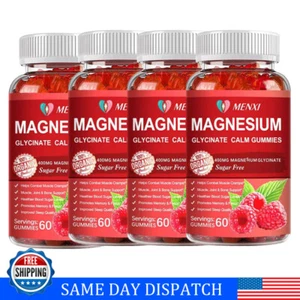 Magnesium Glycinate Gummies 400mg Improve Sleep Promotes Cognition & Focus 60pcs - Picture 1 of 14