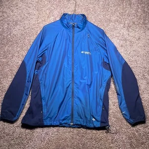 Columbia Titanium Windbreaker Jacke Herren blau Raglanausschnitt durchgehender Reißverschluss Größe Large - Bild 1 von 9
