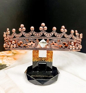 King Crown for Men, Copper Wedding Crown, Birthday Party, Prom Crown - Picture 1 of 9