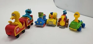 4 Seasame Street Diecast and 2 Plastic Train Cars  - Picture 1 of 11