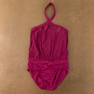Balera Childs Size MX (Medium 10/12) Mulberry Mesh Overlay Halter Leotard New - Picture 1 of 6