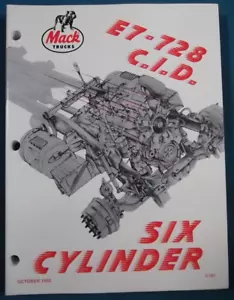 MACK E7 728 C.I.D. ENGINE OVERHAUL SERVICE SHOP REPAIR WORKSHOP MANUAL BOOK - Picture 1 of 9