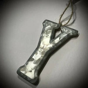 LETRA Y ORNAMENTO Mosaico Metálico Plata Brillo Rústico Moderno Elegante Navidad 4" - Imagen 1 de 3