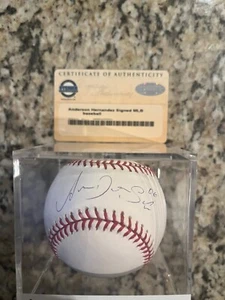 ANDERSON HERNANDEZ SIGNED BASEBALL W/ COA NEW YORK METS - Picture 1 of 2