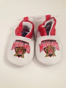 NCAA Maryland Terrapins Terps Baby Boy Girl Booties Shoes Size 3 6 9 12 Months  - Picture 1 of 3