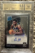 2018-19 Donruss Optic Fast Break Aaron Holiday Rookie Black Auto #1/1 BGS 9.5 