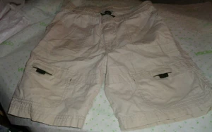 Op boys beige cargo shorts SIZE small stretch waist DRAWSTRING small 1/8 hole - Picture 1 of 4