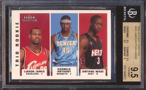 2003 FLEER TRADITION LEBRON JAMES WADE ANTHONY #300 TRIO ROOKIE BGS 9.5! - Picture 1 of 2