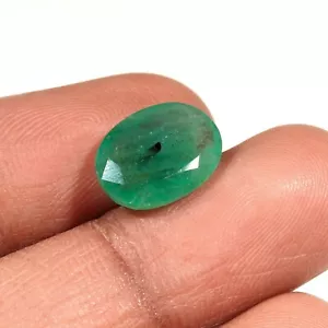 4.10 Ct Certified Natural Emerald Zambia Oval Cut Faceted Emerald Loose Gemstone - Picture 1 of 3