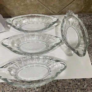 4 Vintage Libbey Glass Banana Split/Relish Dish Bowl Made in Canada Circa 1990's - Picture 1 of 4