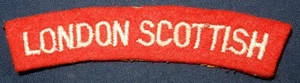 WW2 LONDON SCOTTISH CLOTH MILITARY SHOULDER TITLE PATCH BADGE GENUINE - Picture 1 of 2