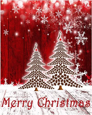 Merry Christmas Tree Red Garden Flag Winter Snowflake Double Sided Flags 12" X 1 - Image 1 of 4