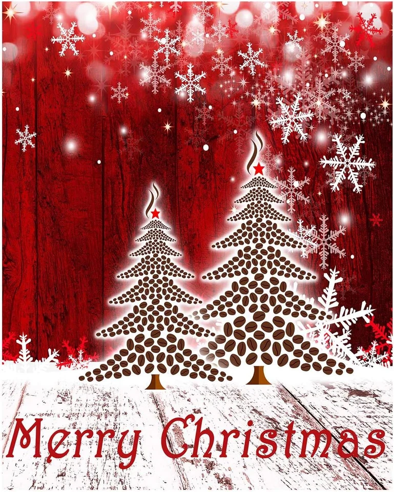 Merry Christmas Tree Red Garden Flag Winter Snowflake Double Sided Flags 12" X 1 - Image 1 of 4