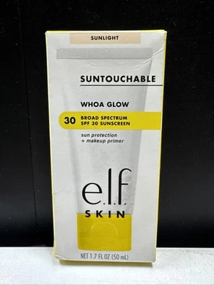 e.l.f. Protector solar Skin Suntouchable Whoa Glow luz solar FPS 30 1,7 oz exp. 26/04 Foto 1 de 4
