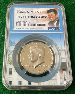 2002 S Silver Kennedy Half Dollar -Portrait Label -T16 - Picture 1 of 2