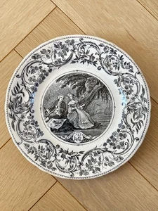 Ancienne Assiette Parlante Signe du Zodiaque Lion  Vieillard Bordeaux XIXe - Picture 1 of 2