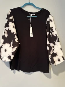 Chico's Damen 3/4 Arm schwarz mit Blumenärmeln in Größe 4/XXL - Bild 1 von 7