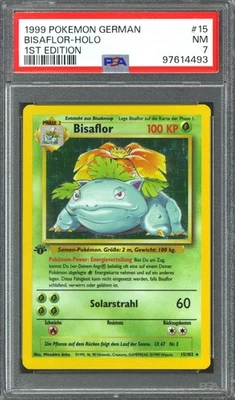 Pokemon Base Set 1st Edition GERMAN Venusaur Bisaflor 15/102 PSA 7 *493 - Image 1 of 2