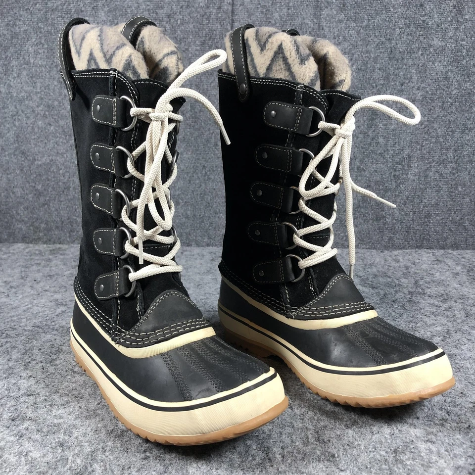 Botas de nieve negras altas impermeables Sorel para mujer talla 7 invierno con cordones Foto 1 de 4