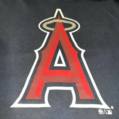 Jaqueta com capuz Los Angeles Angles 47 azul masculina grande vermelha grande logotipo MLB - Imagem 1 de 4