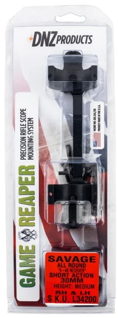 DNZ Products Game Reaper Scope Mount/Ring Combo Savage Round  w/: L34200 - Image 1 of 1