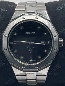 Bulova 98D103 Men's Black Watch With Diamond Accents - Picture 1 of 5