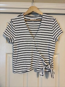 Madewell Texture & Thread Medium schwarz creme gestreift Top 100 % Baumwolle - Bild 1 von 8