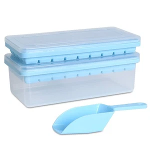 Food-grade Silicone Ice Cube Tray with Lid and Storage Bin for Freezer, Easy-... - Picture 1 of 6