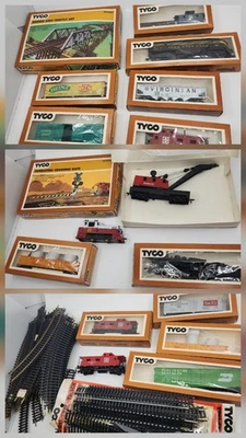 Lote Colección Tren Escala TYCO y AHM HO De Colección - Coches en Cajas Grúa  Foto 1 de 4